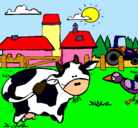Dibujo Vaca en la granja pintado por strellhada
