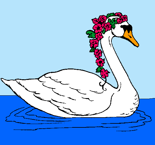 Dibujo Cisne con flores pintado por sakura