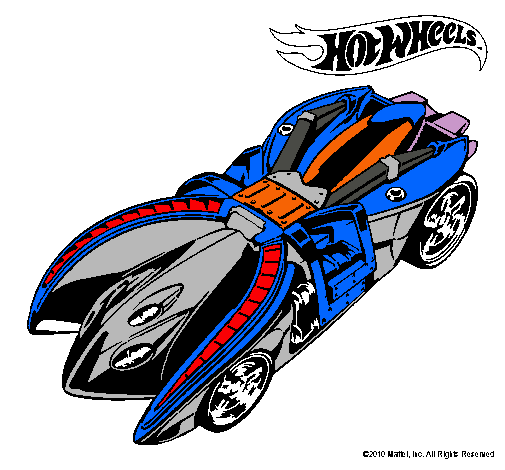 Dibujo Hot Wheels 7 pintado por banderita