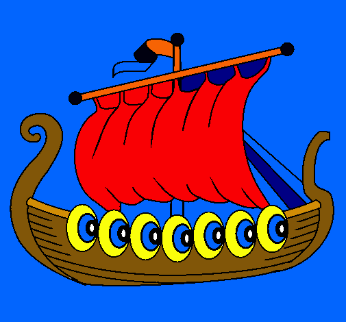 Dibujo Barco vikingo pintado por dazajose00