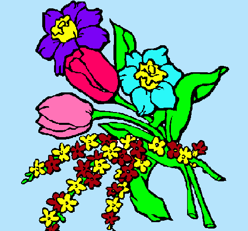 Dibujo Ramo de flores pintado por Thaizinha