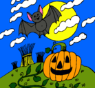 Dibujo Paisaje de Halloween pintado por brando