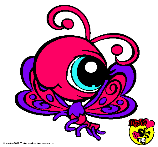 Dibujo Mariposa Littlest Pet Shop pintado por Nelva