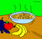 Dibujo Fruta y caracoles a la cazuela pintado por jeannette 
