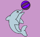 Dibujo Delfín jugando con una pelota pintado por h6540ñ´-