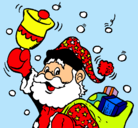 Dibujo Santa Claus y su campana pintado por jeannette 
