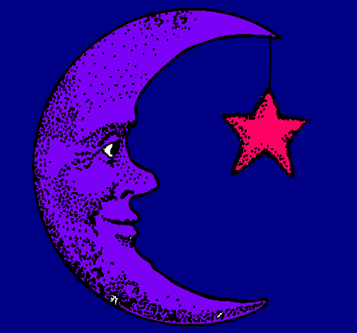 Dibujo Luna y estrella pintado por candesua