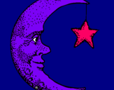 Dibujo Luna y estrella pintado por candesua