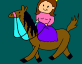 Dibujo Princesa a caballo pintado por candesua
