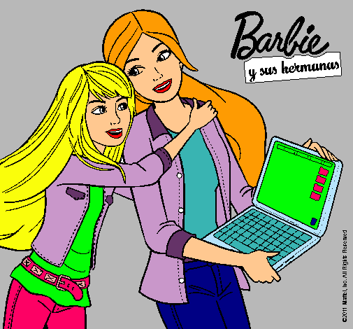 Dibujo El nuevo portátil de Barbie pintado por Laaaauuu