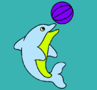 Dibujo Delfín jugando con una pelota pintado por xasqwerr872