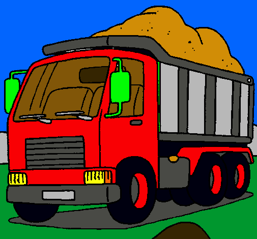 Dibujo Camión de carga pintado por oxidopaz_4