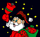 Dibujo Santa Claus y su campana pintado por amalia