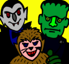 Dibujo Personajes Halloween pintado por nuria1
