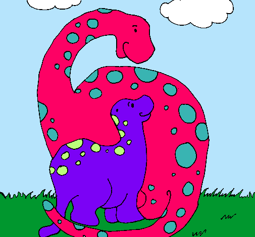Dibujo Dinosaurios pintado por candesua