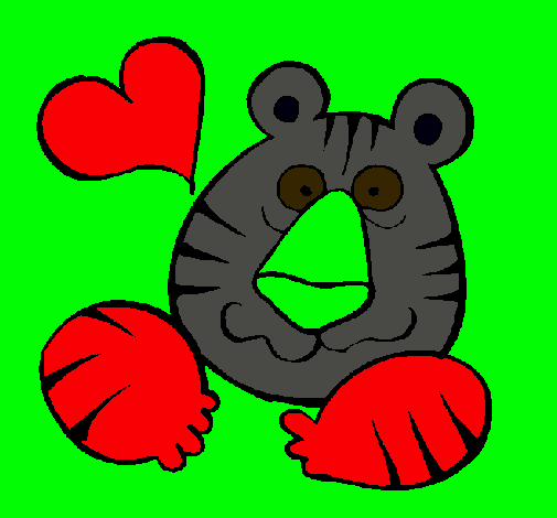 Dibujo Tigre loco de amor pintado por julieta11