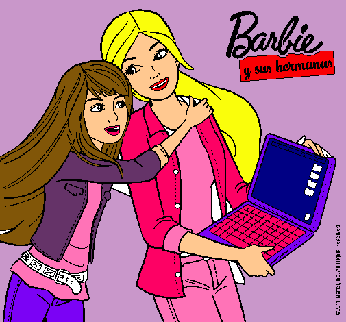 Dibujo El nuevo portátil de Barbie pintado por elki