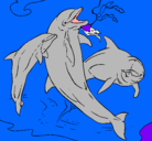 Dibujo Delfines jugando pintado por invazor