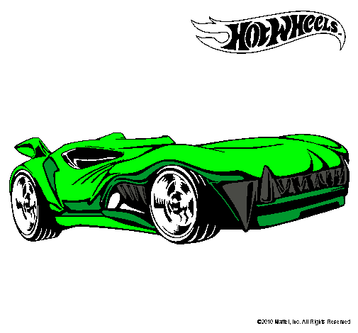 Dibujo Hot Wheels 3 pintado por banderita