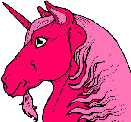 Dibujo Cabeza de unicornio pintado por ceci8