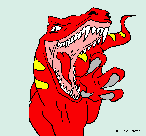 Dibujo Velociraptor II pintado por banco