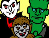 Dibujo Personajes Halloween pintado por estrellavti