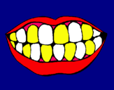 Dibujo Boca y dientes pintado por boyer