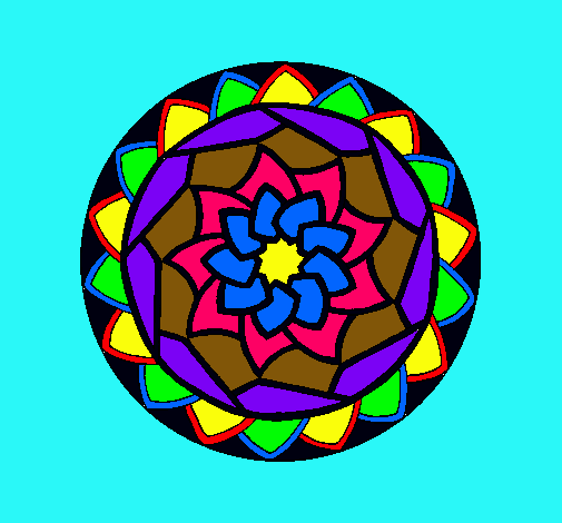 Dibujo Mandala 1 pintado por popii