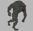 Dibujo Hombre lobo pintado por josealliende