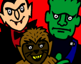 Dibujo Personajes Halloween pintado por gjhbgf