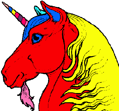 Dibujo Cabeza de unicornio pintado por CATAPLINA