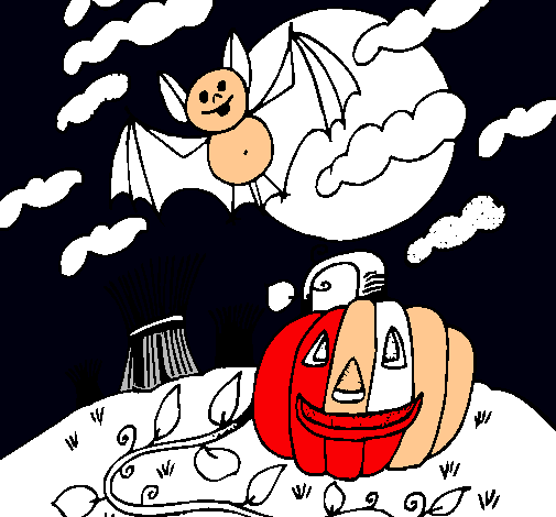 Dibujo Paisaje de Halloween pintado por Tino