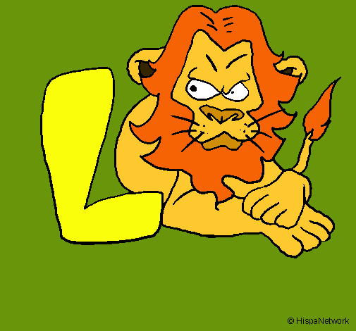 Dibujo León pintado por strellhada