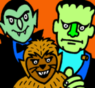 Dibujo Personajes Halloween pintado por irati