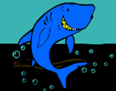 Dibujo Tiburón pintado por tiburon  