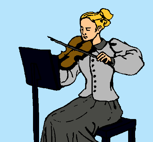 Dibujo Dama violinista pintado por humacao
