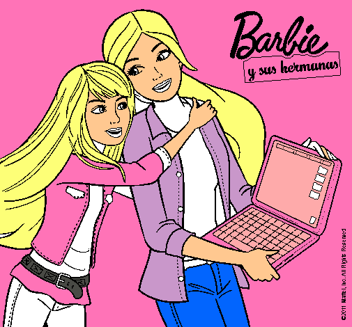 Dibujo El nuevo portátil de Barbie pintado por humacao