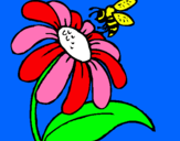 Dibujo Margarita con abeja pintado por denis_boss