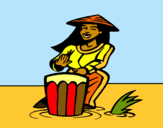 Dibujo Mujer tocando el bongó pintado por Belenovak
