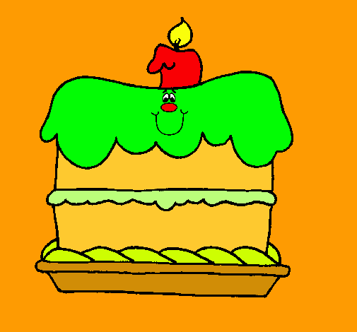 Dibujo Pastel de cumpleaños pintado por humacao