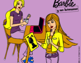 Dibujo Barbie y su hermana merendando pintado por yadethsy
