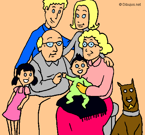 Dibujo Familia pintado por humacao