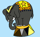 Dibujo Elefante actuando pintado por agulinda