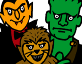 Dibujo Personajes Halloween pintado por buuuuuuuu