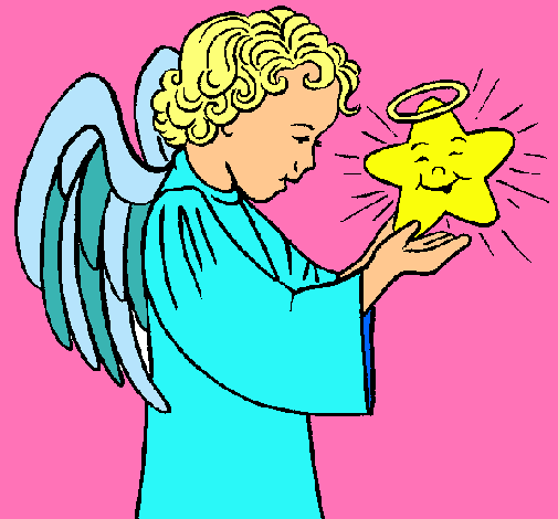 Dibujo Ángel y estrella pintado por chideila