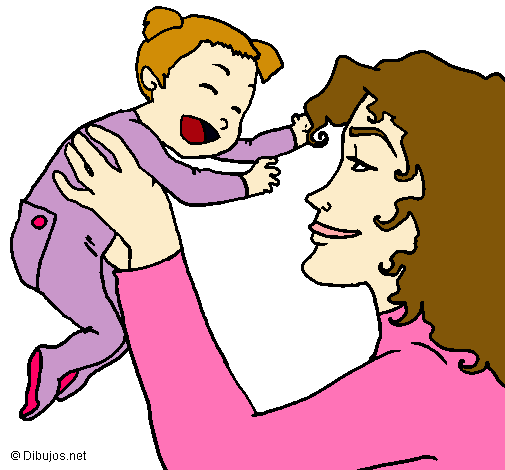 Dibujo Madre con su bebe pintado por Luchy24