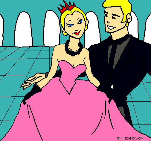 Dibujo Princesa y príncipe en el baile pintado por NenaCielo