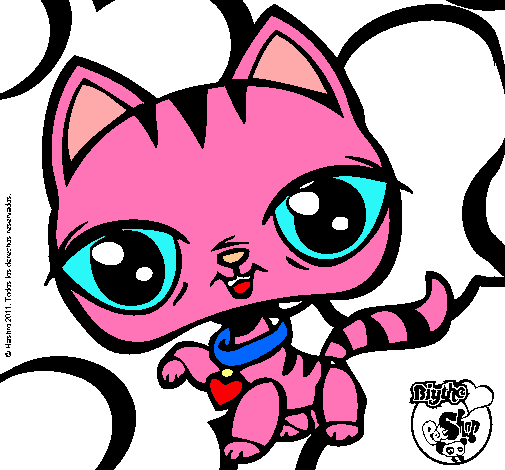 Dibujo Gatito Littlest Pet Shop pintado por LUCIAMO