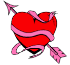 Dibujo Corazón con flecha pintado por yosel