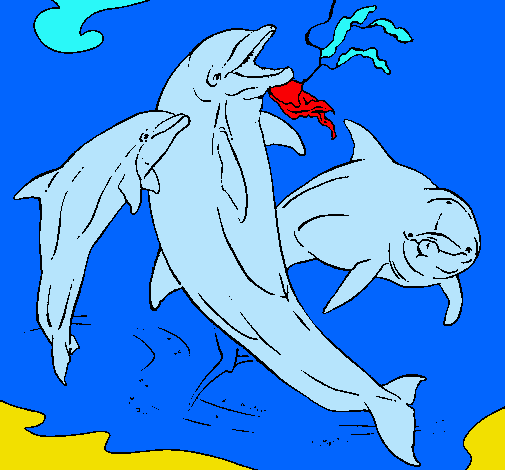 Dibujo Delfines jugando pintado por markuchi